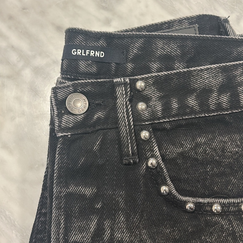 GRLFRND Karolina Studded High-Rise Jeans - “Stevi” Wash (Size 26)